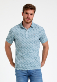Gabbiano polo met blokjes print bright blue 235530