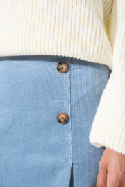 Garcia ribcord rok baby blauw met knopen