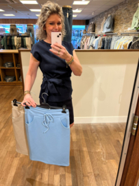 Rok met veter navy
