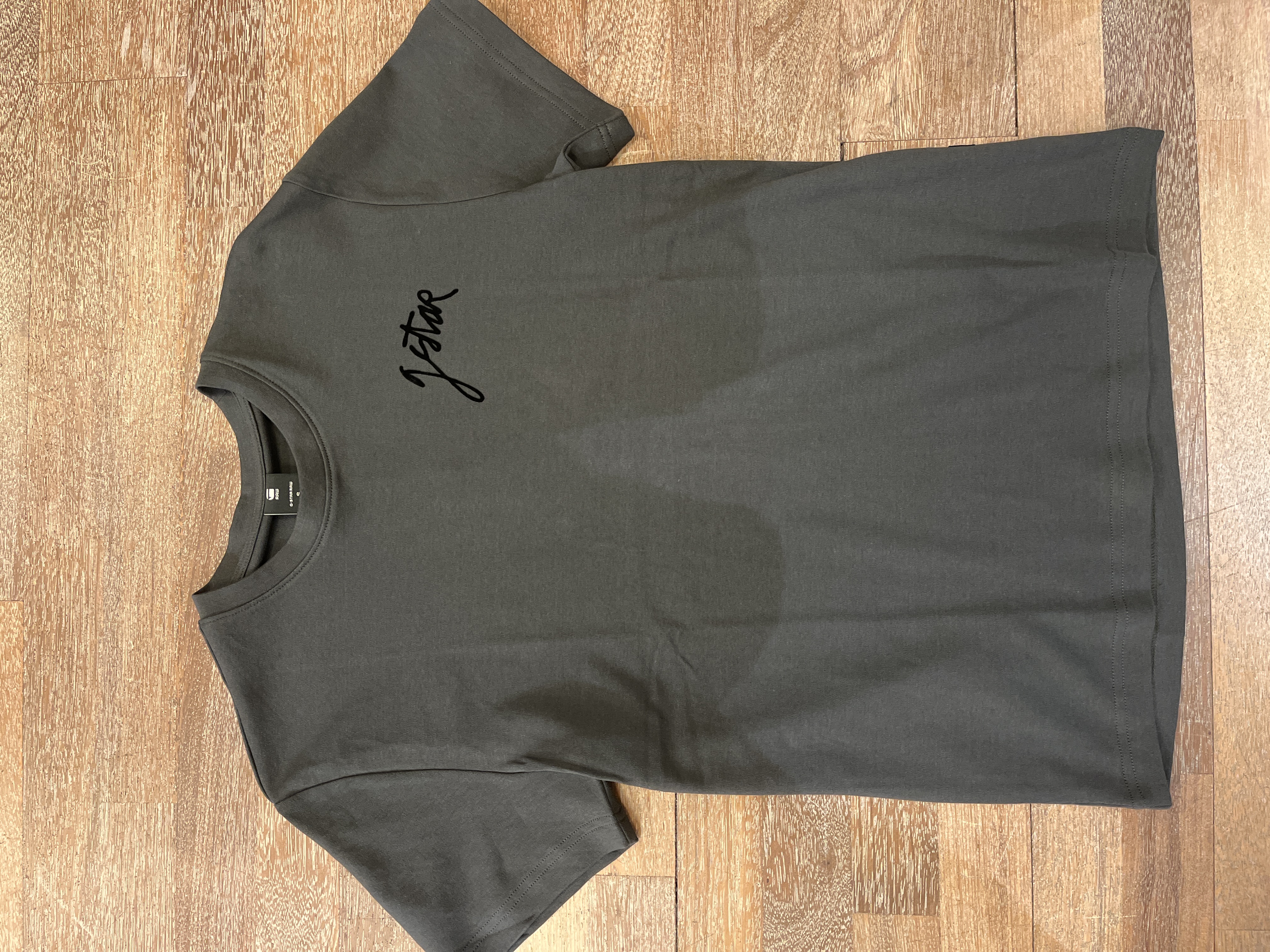 G-star t-shirt script Asfalt grijs
