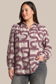 Exxcellent Perline tuniek bordeaux/crème/grijs print