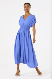Garcia lange doorknoop jurk dazzling blue