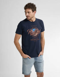 Petrol T-shirt navy met petrol logo 602