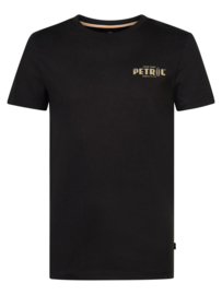 Petrol t-shirt zwart met beige rugprint TSR635