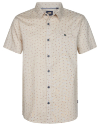 Petrol shirt korte mouw zand met pluimpjes