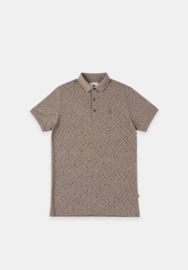 Gabbiano polo Tylor bruin met printje