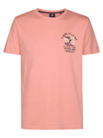 Petrol T-Shirt met bloemen backprint light coral