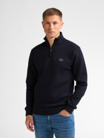 Petrol sweater staal donker blauw met half way zip SWC318