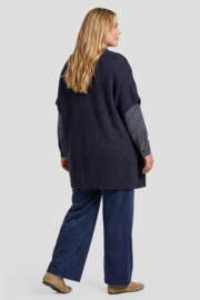 Exxcellent Myra mouwloos vest donkerblauw met lurex draad