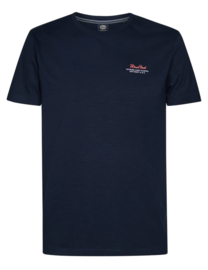 Petrol t-shirt blauw backprint auto