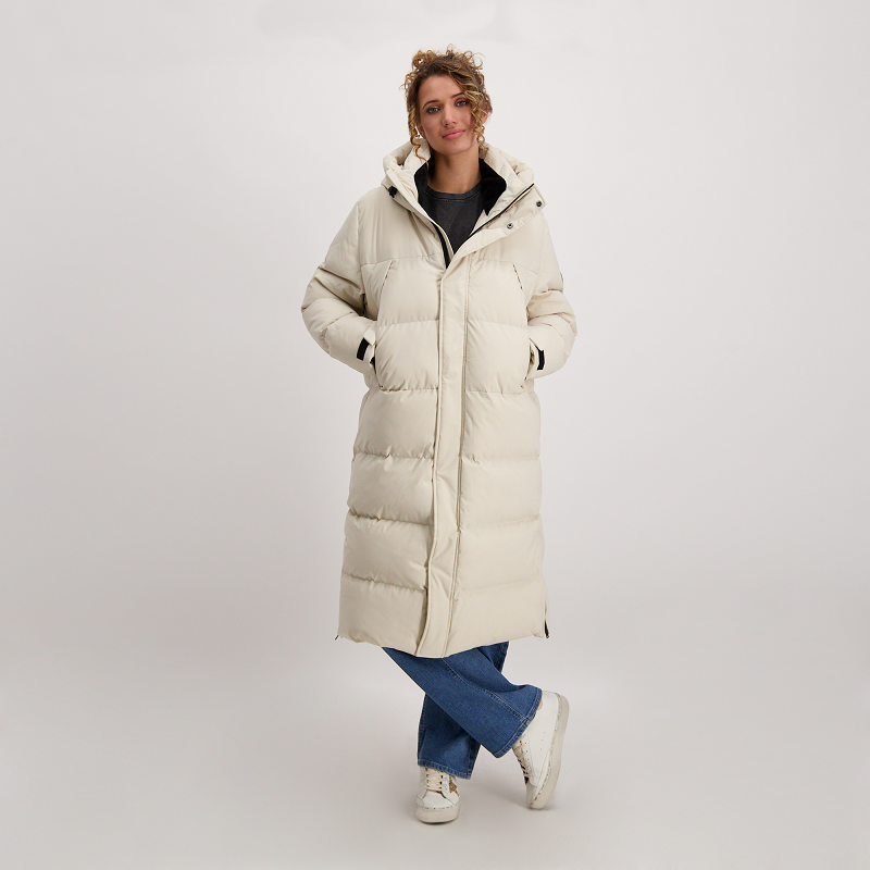 Cars Winterjas '' Chelly '' creme half lang met ritsen aan de zijkant