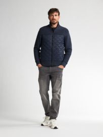 Petrol buiten vest met nylon binnenvoering donkerblauw KWC 240