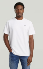 G-star t-shirt uni wit met zwart klein logo