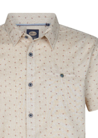 Petrol shirt korte mouw zand met pluimpjes