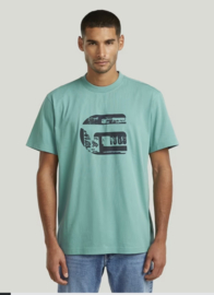 G-star t-shirt '' Novo dry jersey'' mineral blue met logo