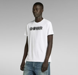 G-star t-shirt wit met zwart logo