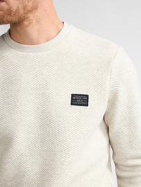 Petrol sweater wafel motief ecru