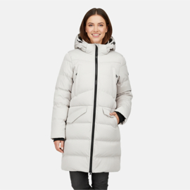 Cars Yelma ecru half lang model . 2 way zip en afritsbare capuchon