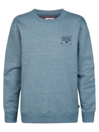 Petrol sweater gemeleerd blauw/groen