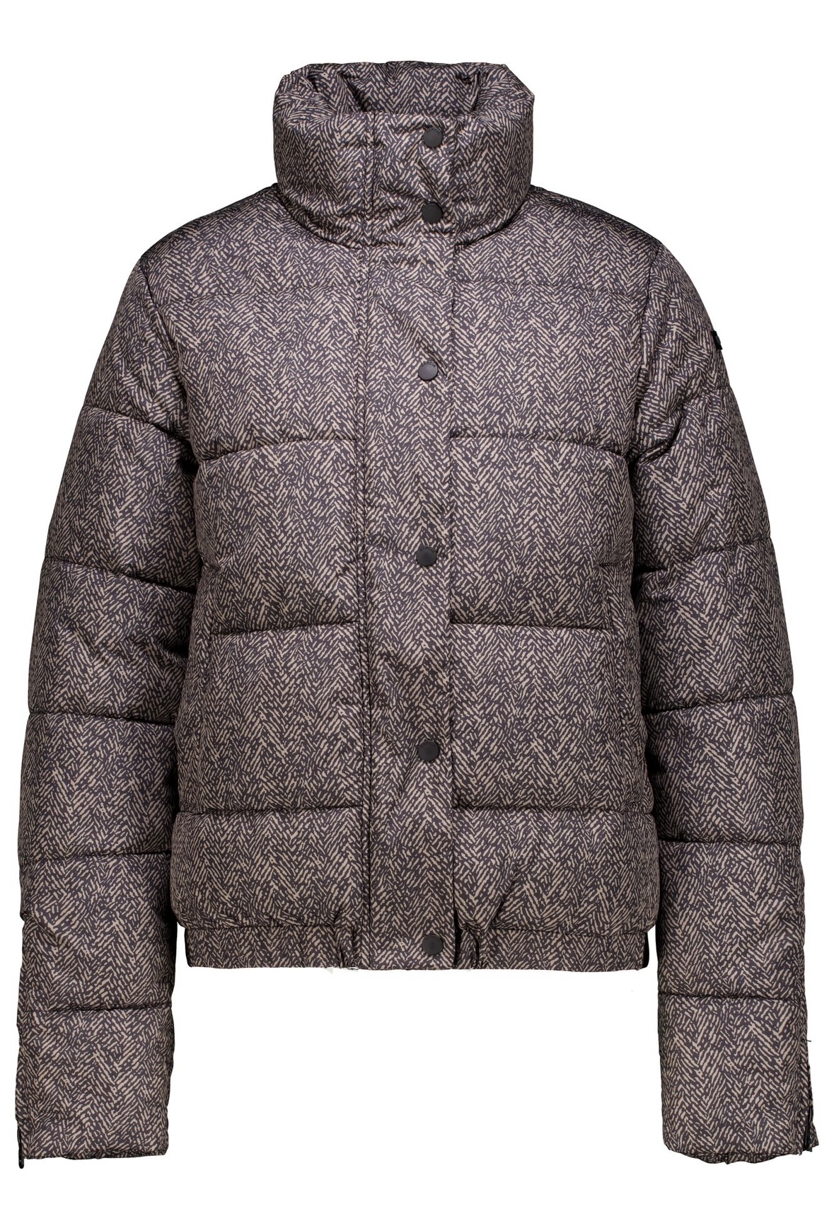 Garcia pufferjas met print blauw/taupe