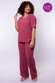 Exxellent ''Ailani'' pants grape kleur crepe stof