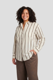 Exxcellent Inena blouse creme met bruine streep