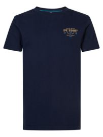Petrol t-shirt donkerblauw met rugprint TSR603