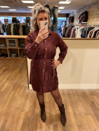 Garcia jurk  cordoroy bordeaux blouse model