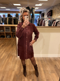 Garcia jurk  cordoroy bordeaux blouse model