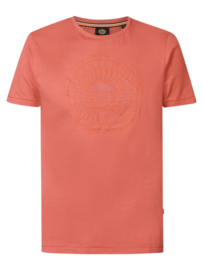Petrol t-shirt kleur meloen met logo TSR 3167