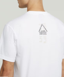 G-star t-shirt  wit met print op de rug