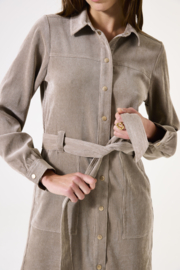 Garcia jurk ribcord taupe