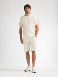 Petrol wafel sweat short ecru