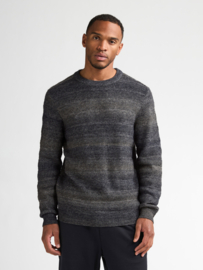 Petrol trui gebreid bruin/beige/navy gemeleerd kwr224