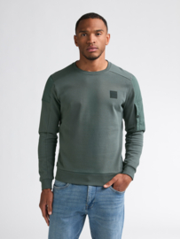 Petrol sweater grijs groen swr 322 met details
