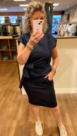 Rok met veter navy