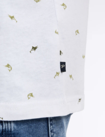 Petrol T-shirt all over print shark wit