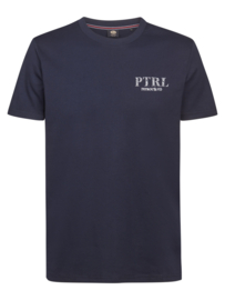 Petrol T-Shirt navy met klein P.T.R logo TSR750