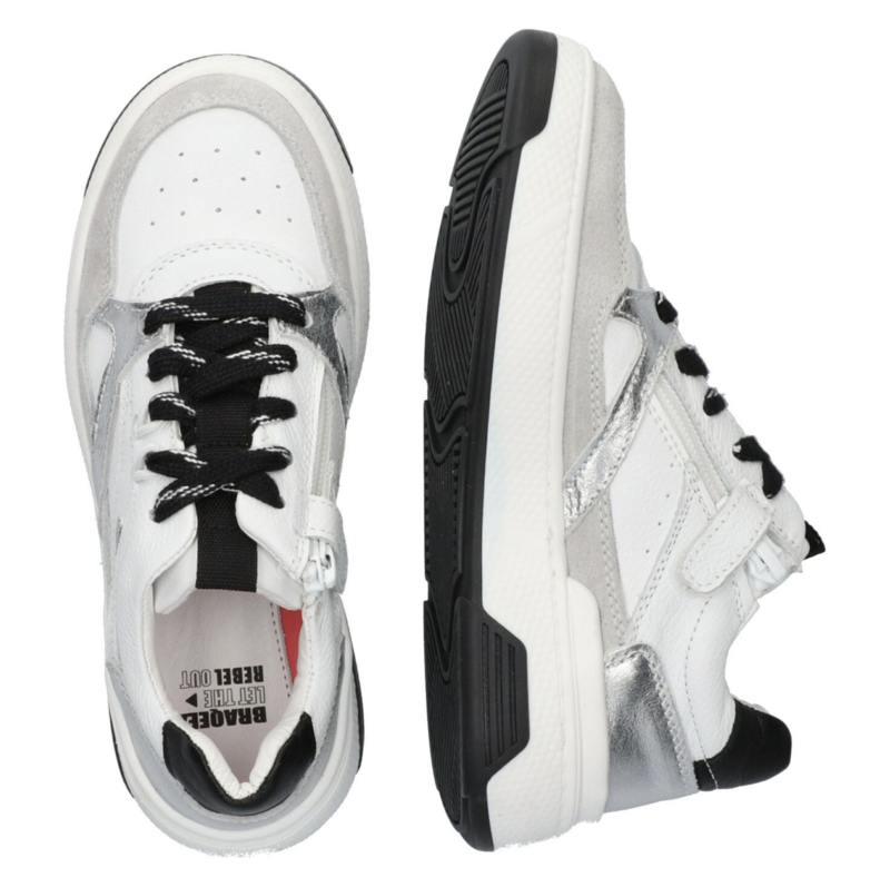 Lage Sneakers Meisjes Wit zilver zwart Rai Rebel 424470 401