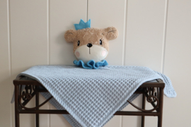 Knuffel beertje met kroon blauw