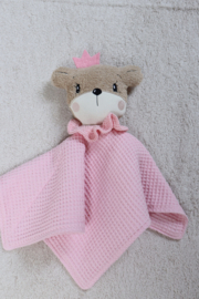 Knuffel beertje met kroon roze.