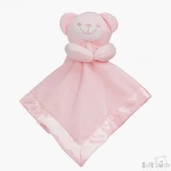 Knuffeldoekje beertje-roze met naam