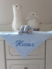 Knuffeldoekje Olifant - Blauw met Naam