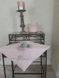 Knuffeldoekje Olifant - Roze met Naam