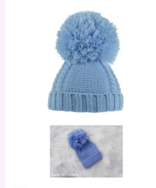 Baby mutsje, sjaal en wantjes blauw