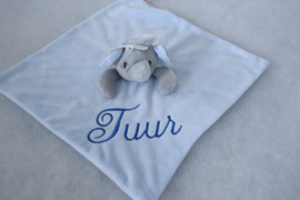 Knuffeldoekje Olifant - Blauw met Naam
