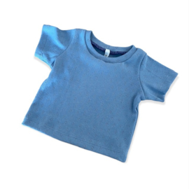 T-shirt pointelle blauw