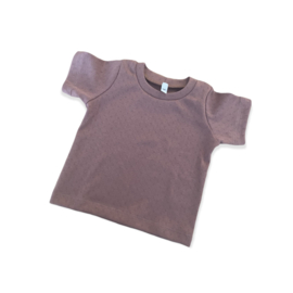 T-shirt pointelle roze-terracotta