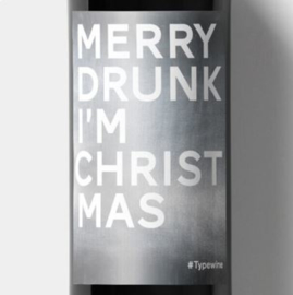 Sticker voor op fles - MERRY DRUNK, I'M CHRISTMAS