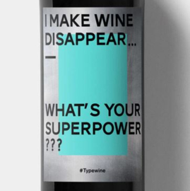 Sticker voor op fles - I make wine disappear